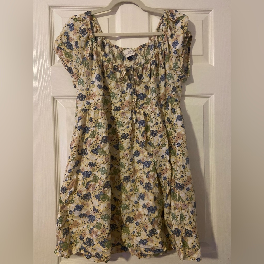 yellow summer dress with flowers